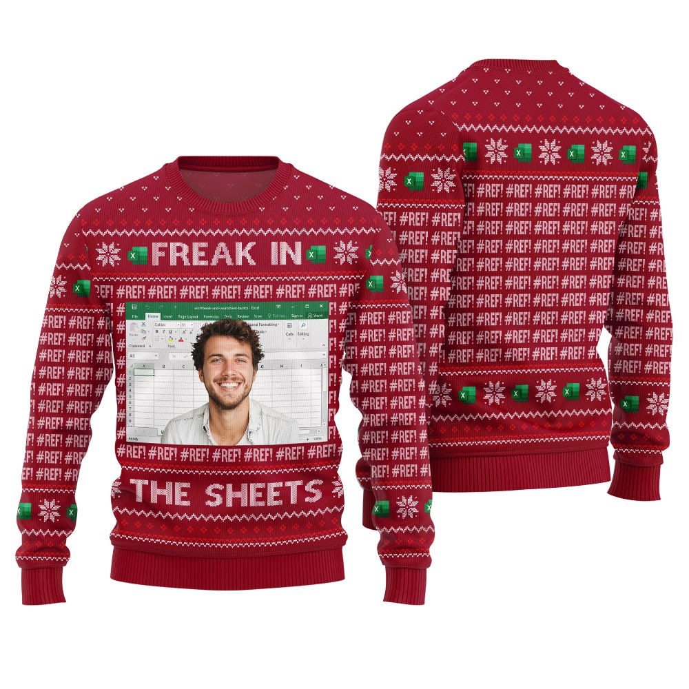 Custom Face Freak In The Sheets Ugly Christmas Sweater