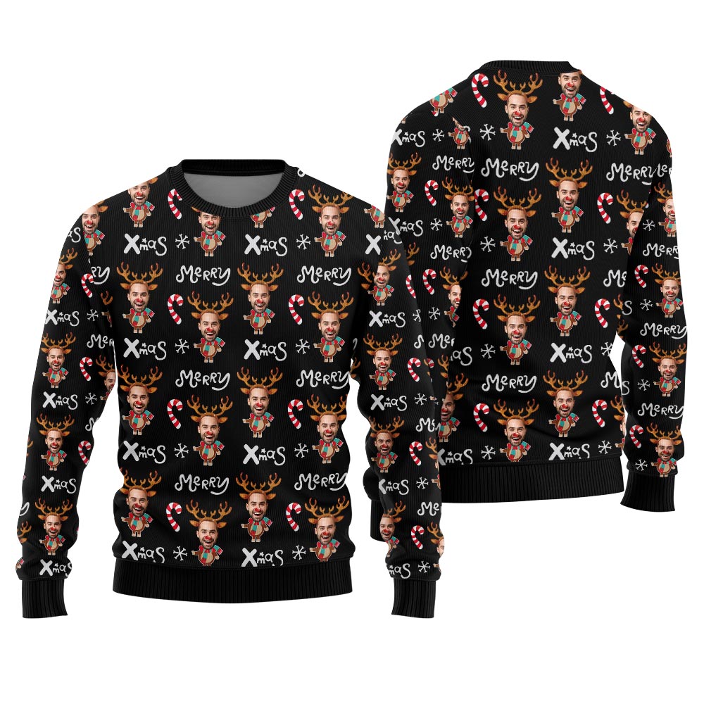 Custom Face Funny Xmas Sweater For Adult