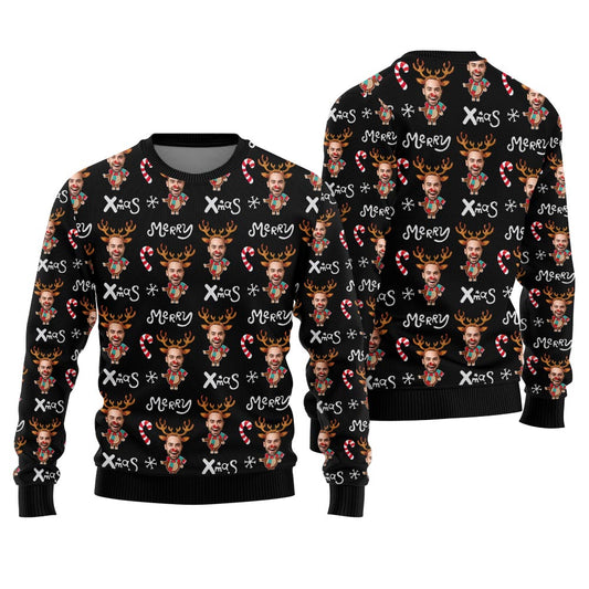 Custom Face Funny Xmas Sweater For Adult