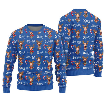 Custom Face Funny Xmas Sweater For Adult