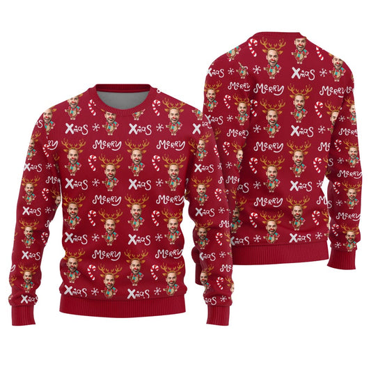 Custom Face Funny Xmas Sweater For Adult