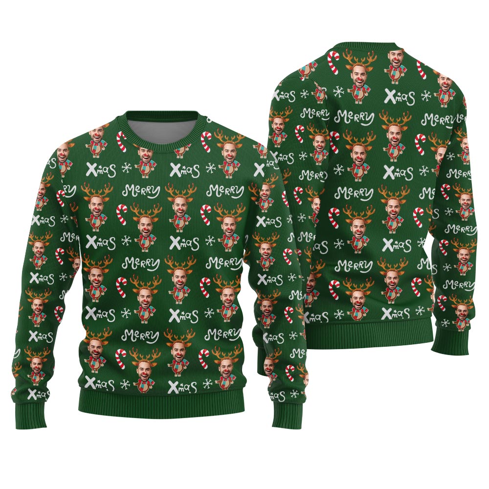 Custom Face Funny Xmas Sweater For Adult