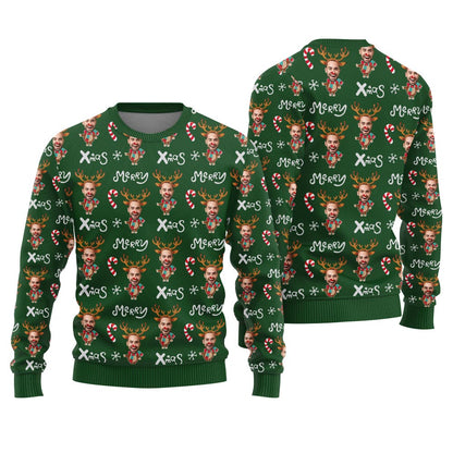 Custom Face Funny Xmas Sweater For Adult