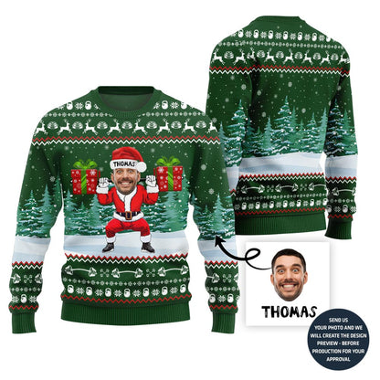 Custom Face Gym Ugly Xmas Sweater