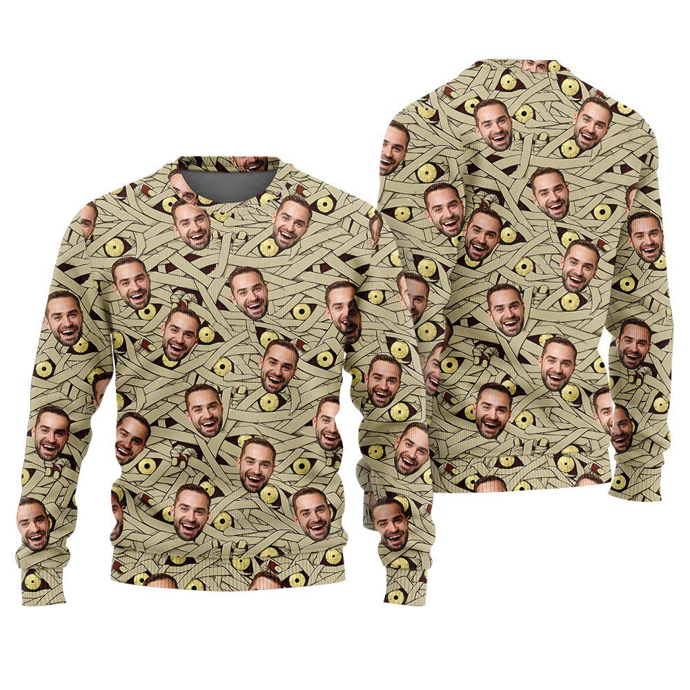 Custom Face Halloween Sweater | Halloween Sweater Personalized