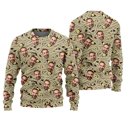 Custom Face Halloween Sweater | Halloween Sweater Personalized