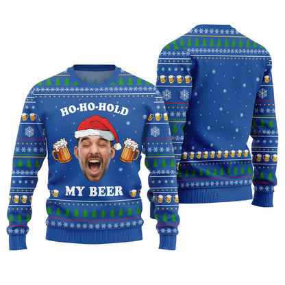Custom Face Ho Ho Ho Beer Ugly Christmas Sweater