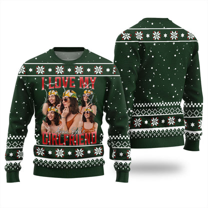 Custom Face I Love My Girlfriend Funny Christmas Sweater