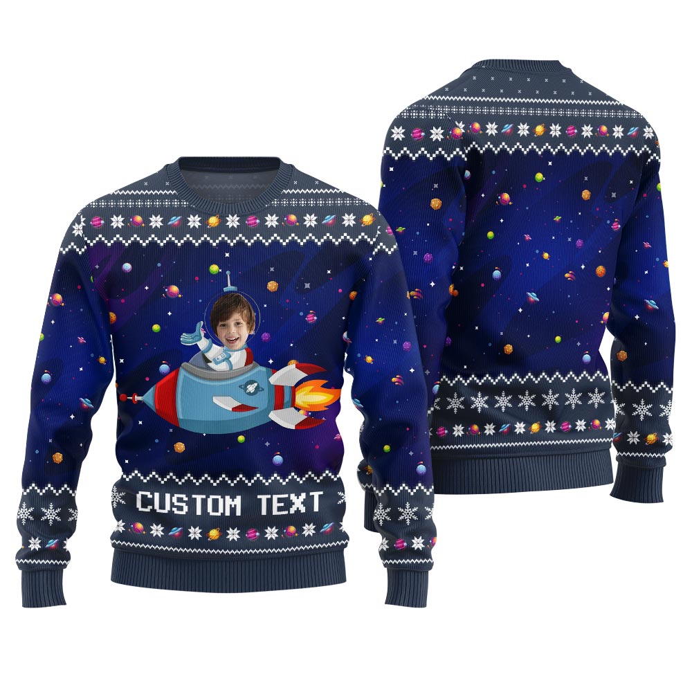 Custom Face Kid Ugly Xmas Sweater