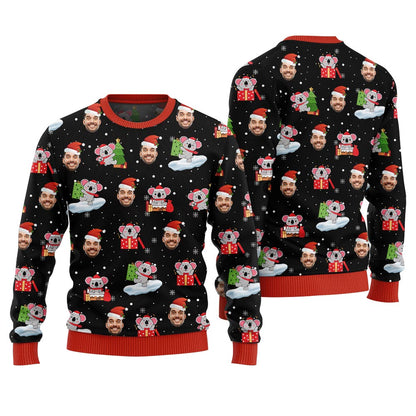 Custom Face Koala Ugly Holiday Sweater