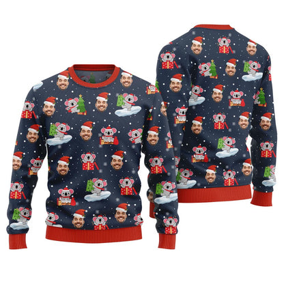 Custom Face Koala Ugly Holiday Sweater