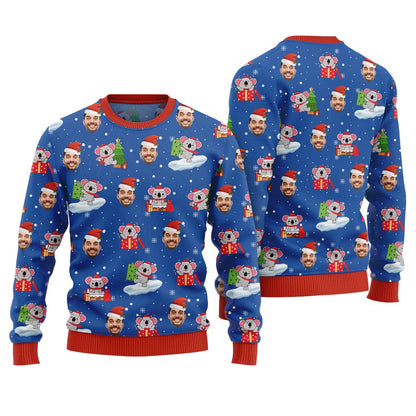 Custom Face Koala Ugly Holiday Sweater