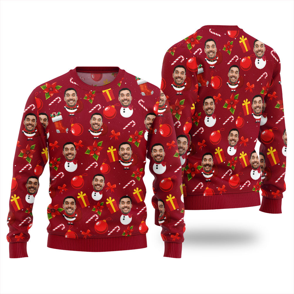 Custom Face Ugly Christmas Sweater Women