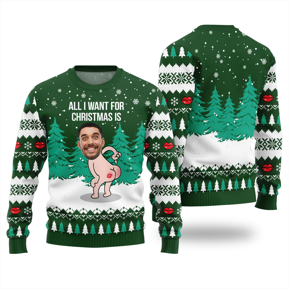 Custom Face Naughty Christmas Sweater