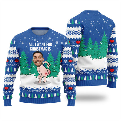 Custom Face Naughty Christmas Sweater