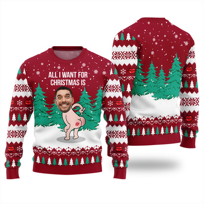 Custom Face Naughty Christmas Sweater