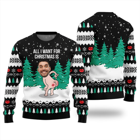 Custom Face Naughty Christmas Sweater