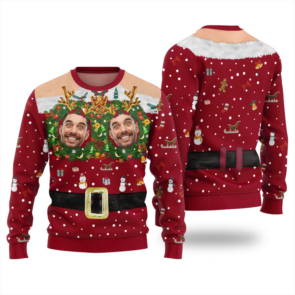 Custom Face Naughty Christmas Sweater Adults