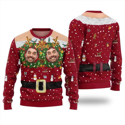 Custom Face Naughty Christmas Sweater Adults