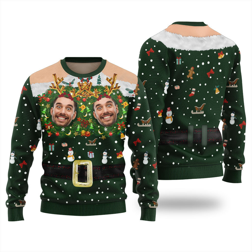 Custom Face Naughty Christmas Sweater Adults