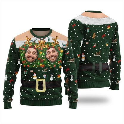 Custom Face Naughty Christmas Sweater Adults