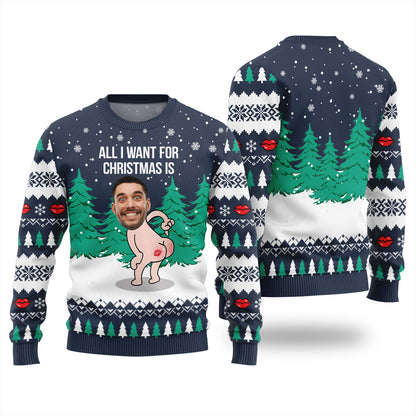 Custom Face Naughty Christmas Sweater