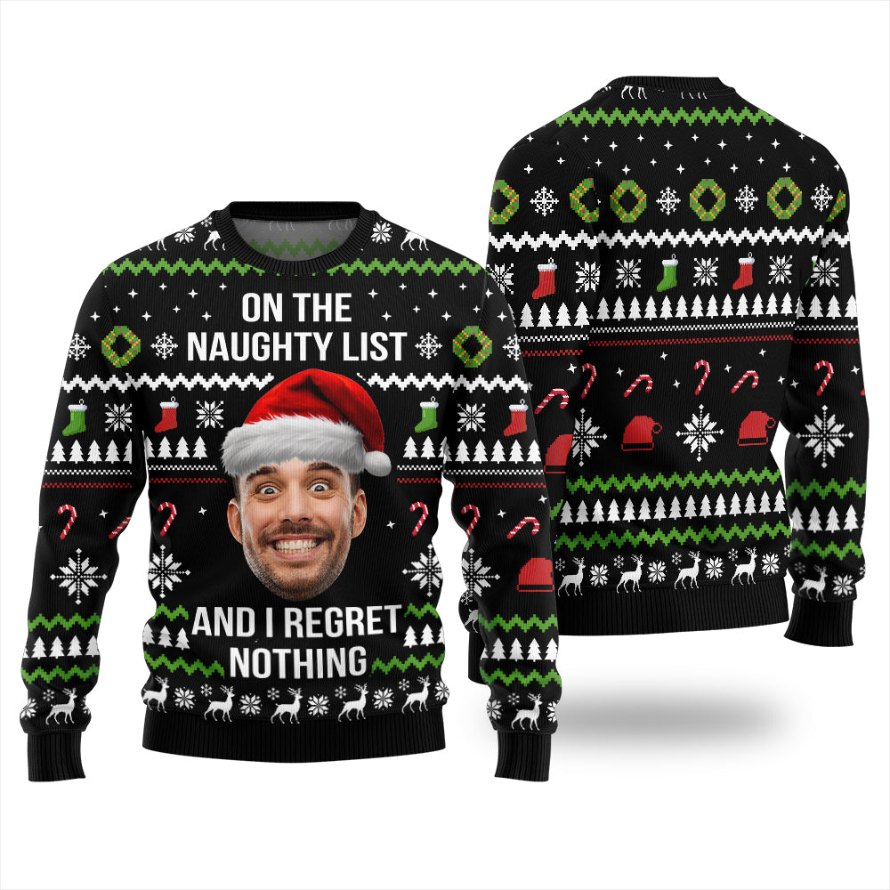 Custom Face Naughty List Ugly Christmas Sweater