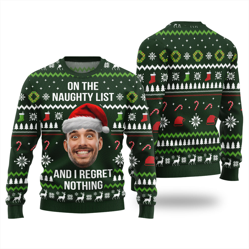 Custom Face Naughty List Ugly Christmas Sweater