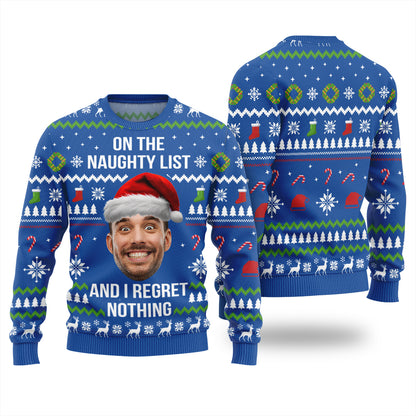 Custom Face Naughty List Ugly Christmas Sweater