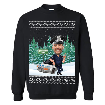 Custom Face Police Christmas Sweatshirt