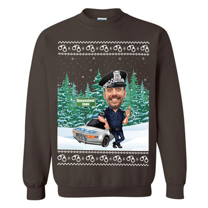 Custom Face Police Christmas Sweatshirt