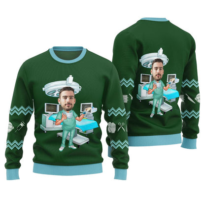 Custom Face Surgeon Ugly Christmas Sweater