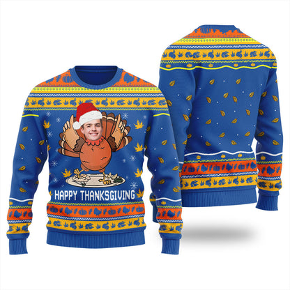 Custom Face Turkey Thanksgiving Ugly Sweater