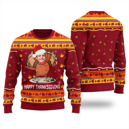 Custom Face Turkey Thanksgiving Ugly Sweater