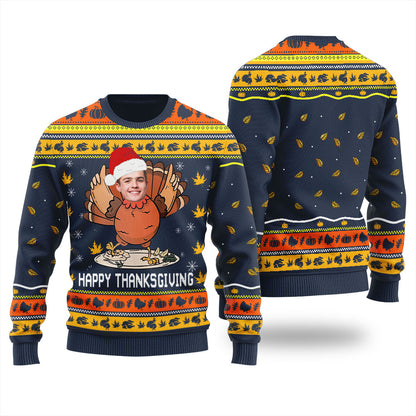 Custom Face Turkey Thanksgiving Ugly Sweater