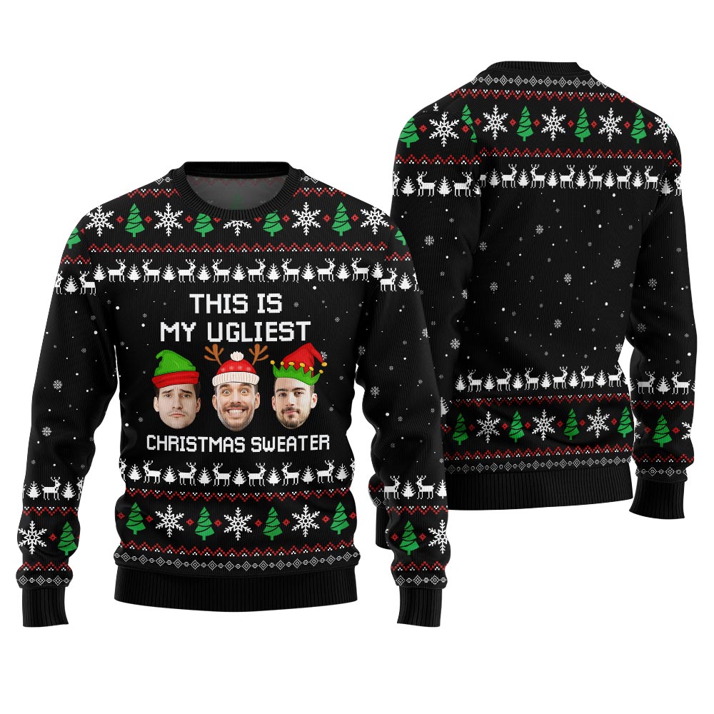 Custom Face Ugliest Christmas Sweater For Men And Women