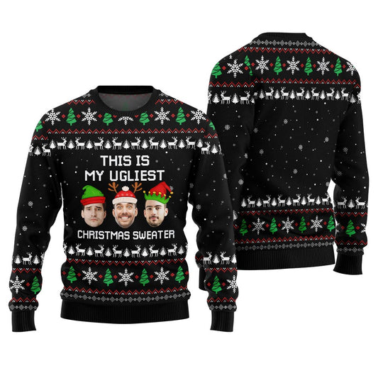 Custom Face Ugliest Christmas Sweater For Men And Women