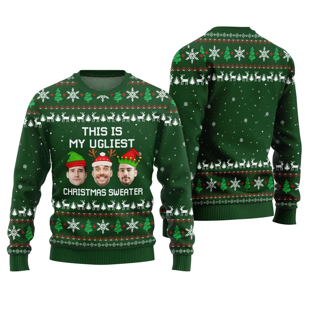 Custom Face Ugliest Christmas Sweater For Men And Women