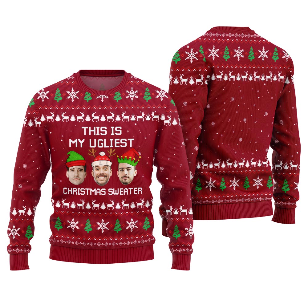 Custom Face Ugliest Christmas Sweater For Men And Women