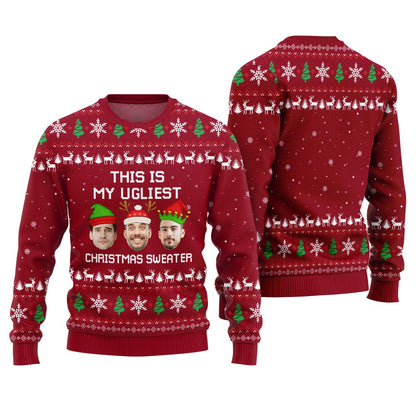Custom Face Ugliest Christmas Sweater For Men And Women