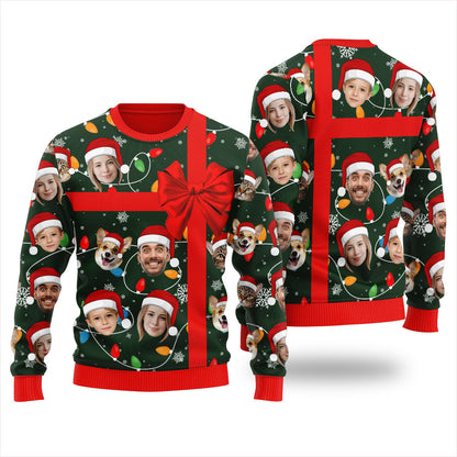Custom Face Ugly Christmas Sweater Xmas Gift For Family
