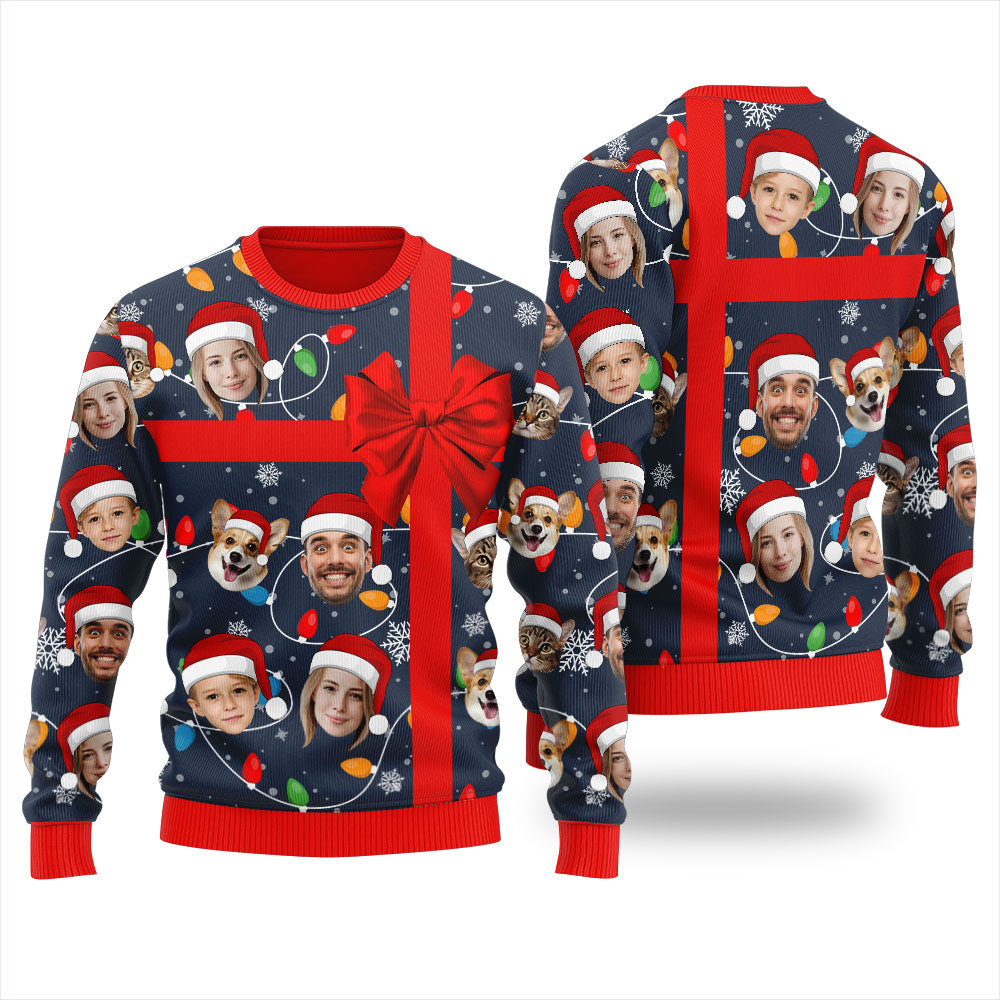 Custom Face Ugly Christmas Sweater Xmas Gift For Family