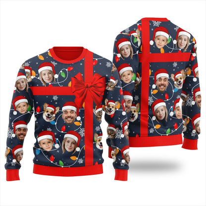 Custom Face Ugly Christmas Sweater Xmas Gift For Family