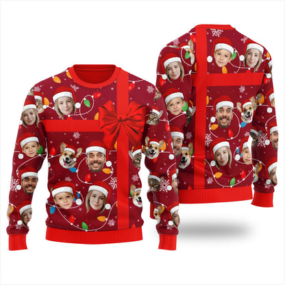 Custom Face Ugly Christmas Sweater Xmas Gift For Family