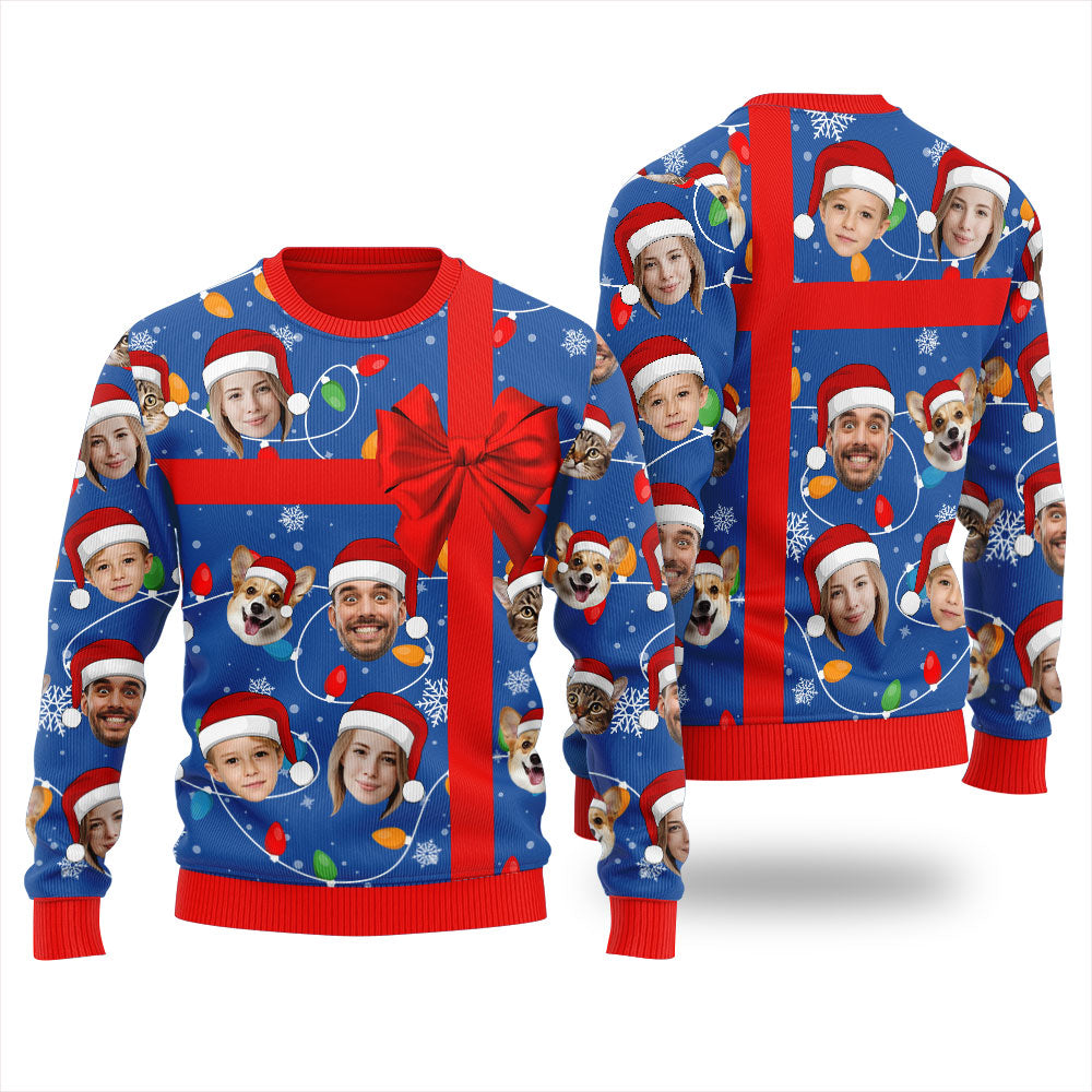 Custom Face Ugly Christmas Sweater Xmas Gift For Family
