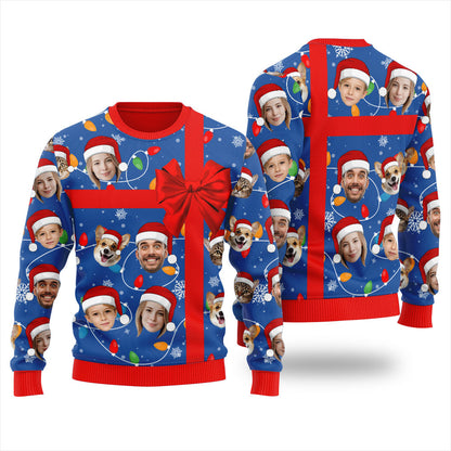 Custom Face Ugly Christmas Sweater Xmas Gift For Family
