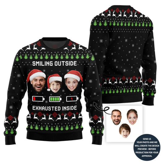 Custom Face Ugly Xmas Sweater For Funny Family