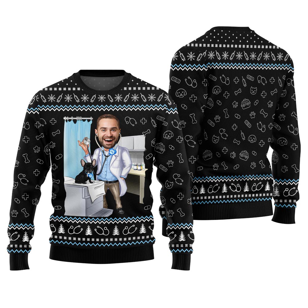 Custom Face Vet Christmas Sweater