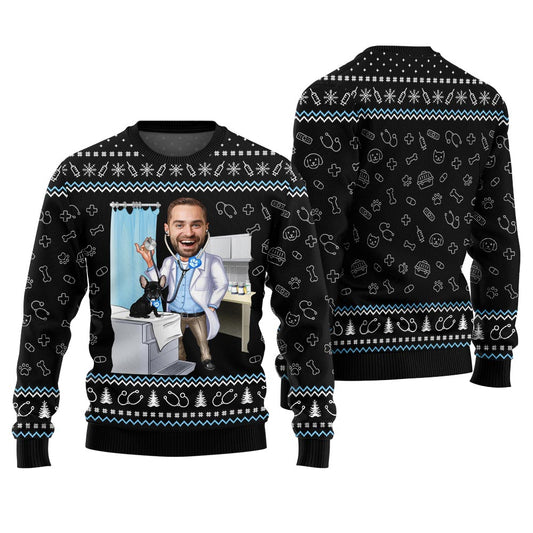 Custom Face Vet Christmas Sweater