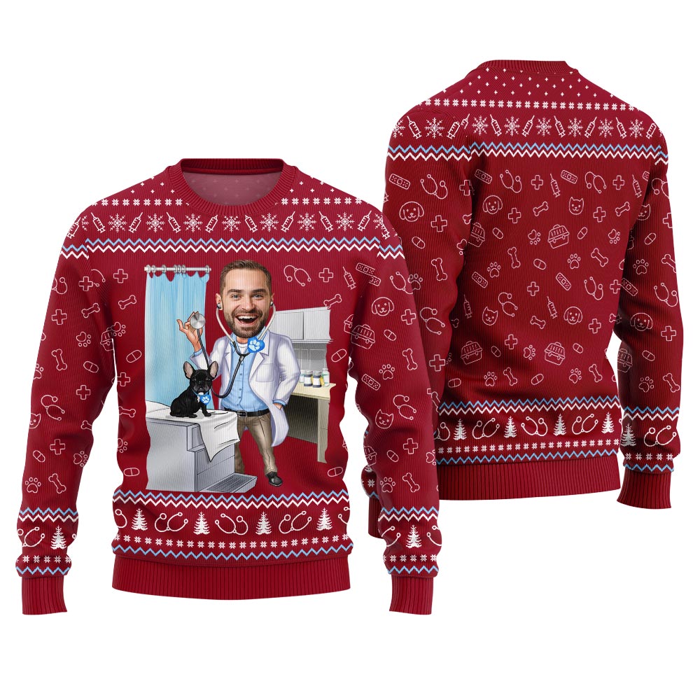 Custom Face Vet Christmas Sweater
